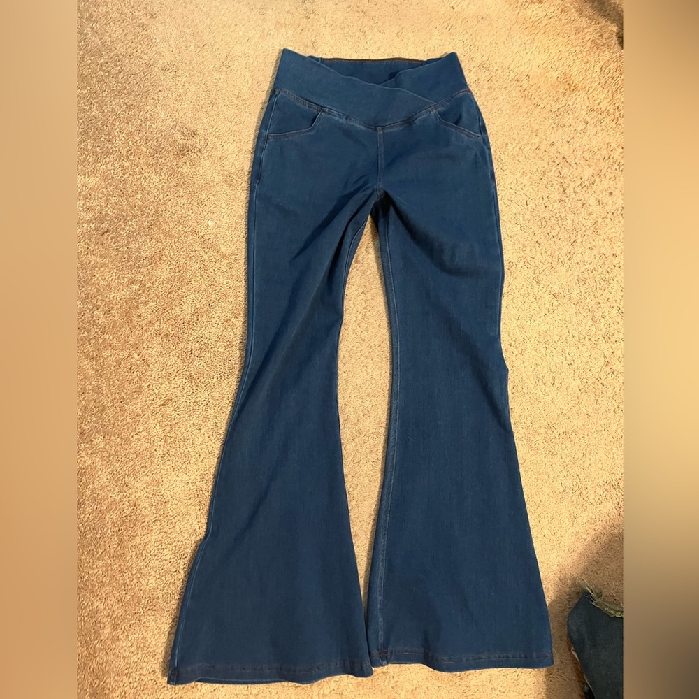 HALARA cross cross denim leggings